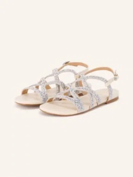 Unisa Sandály Comic S Ozdobnými Kamínky krémová / stříbrná