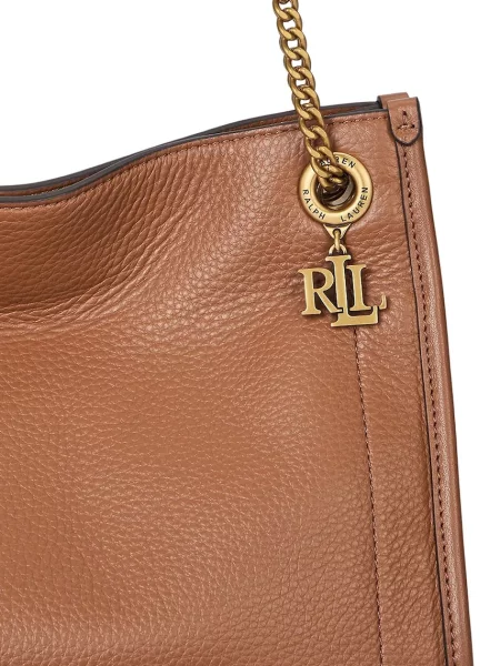 Кожаная сумочка Lauren Ralph Lauren коричневая