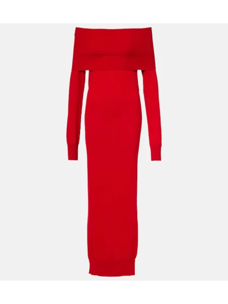 Rochie maxi Stella Mccartney de lână de costum roșu