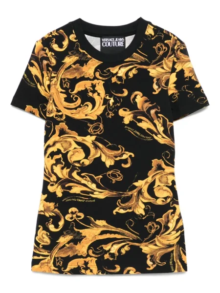 Тениска Versace Jeans Couture с принт черно