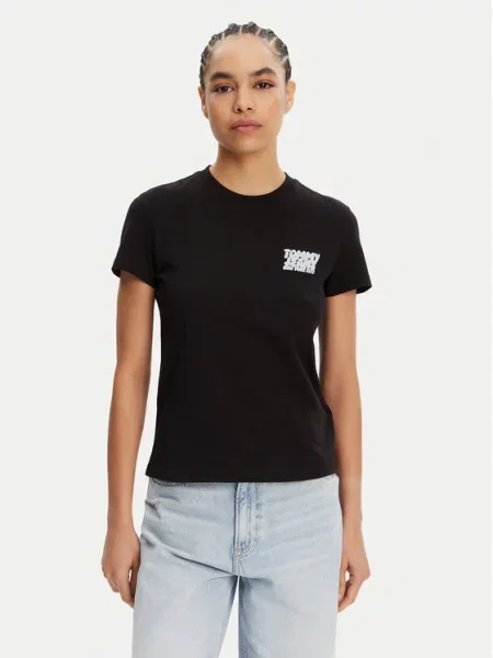 Tommy Jeans T-Shirt Bubble czarny