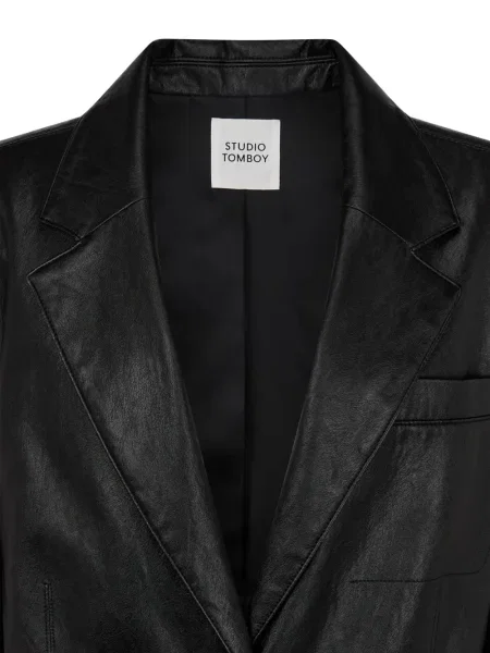 Palton Tomboy din piele negru