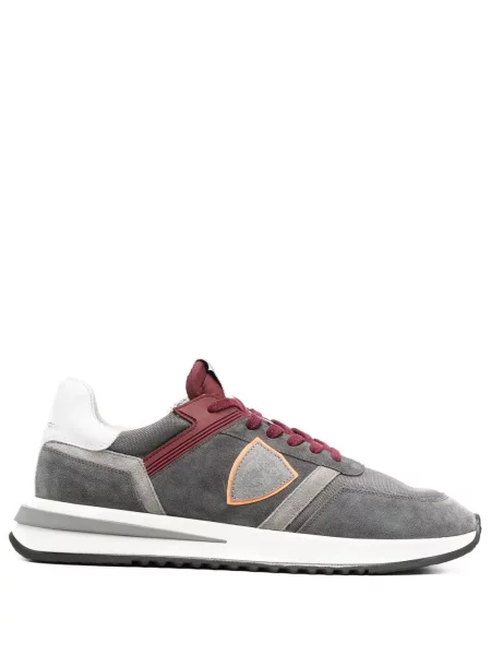Sneakerși Philippe Model Paris din piele de căprioară gri