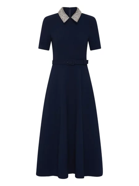 Kołnierzykowy sukienka Rebecca Vallance garniturowa niebieska