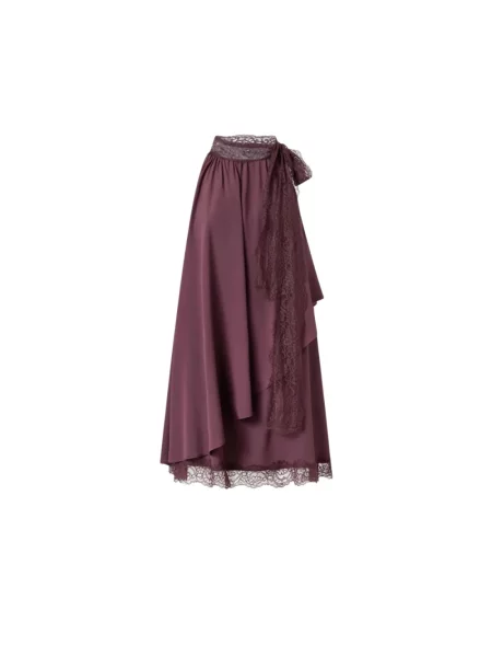 Lniana sukienka wieczorowa Pinko fioletowa