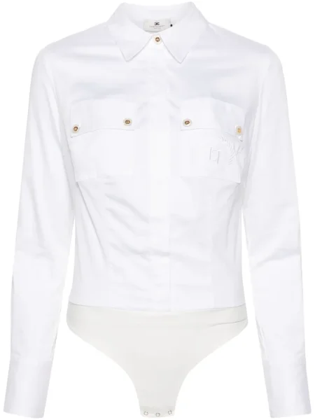 Body Elisabetta Franchi cu broderie alb