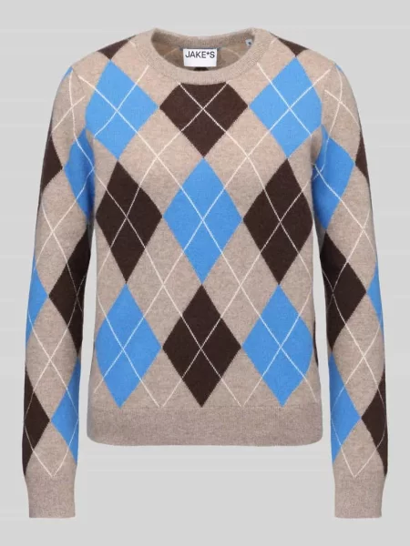 Sweter z czystego kaszmiru o kroju regular fit Jake*s Casual niebieski