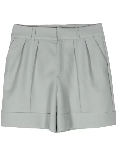 Pantaloni scurți Dice Kayek cu talie înaltă de lână verde