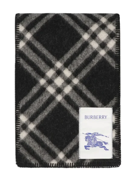 Μάλλινος καρό κασκόλ Burberry μαύρο