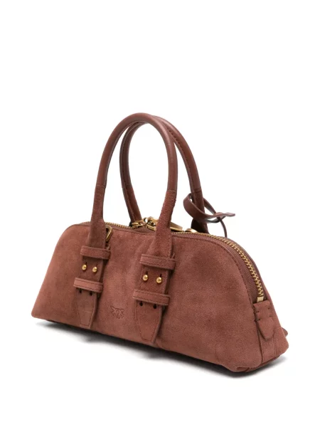 Τσάντα shopper Pinko σουέτ καφέ
