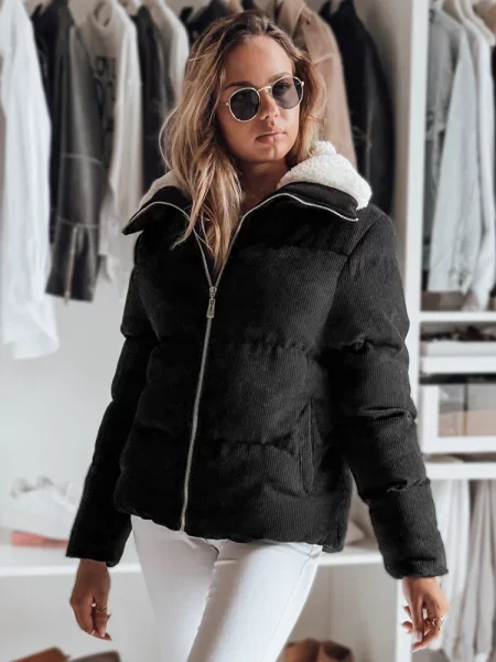 Kurtka zimowa sztruksowa TRENDYGLAM Dstreet czarna