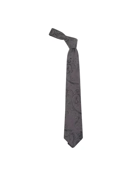 Krawat Etro z nadrukiem z wzorem paisley szary