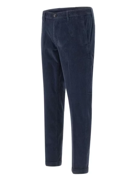 Pantaloni Re-hash de catifea cord albastru