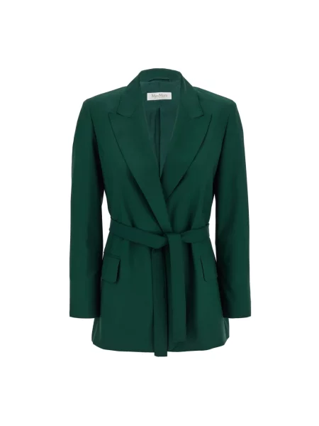 Lniana marynarka Max Mara zielona