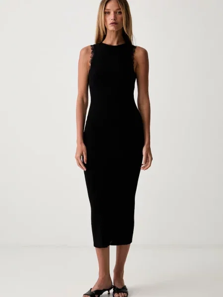 Twinset rochie cu vâscoză negru