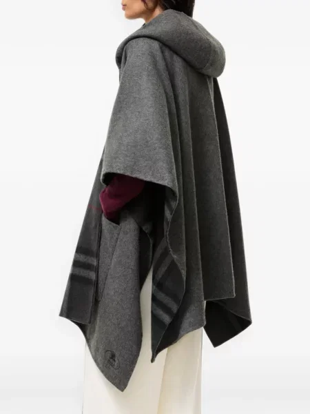 Кашмирено карирано яке Burberry с качулка сиво