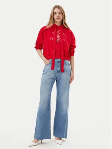 Joop! Jeans Mikina S Kapucí červená