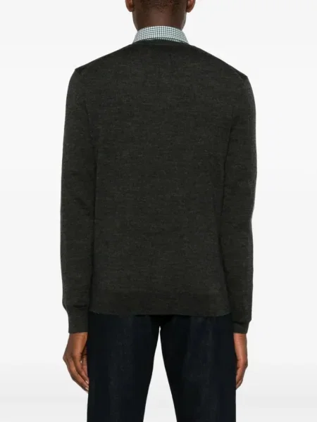 Кариран вълнен суичър с качулка Polo Ralph Lauren бродиран зелено