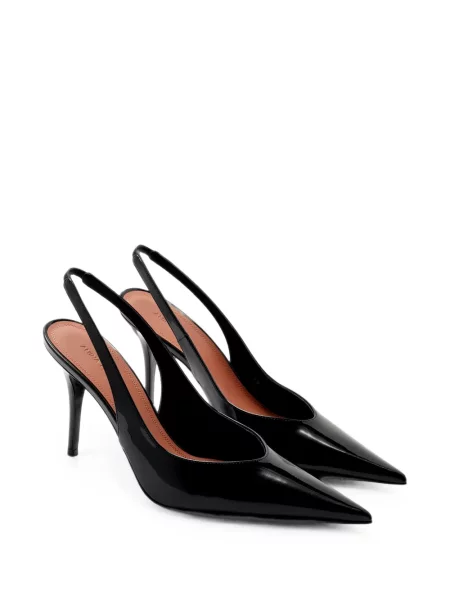Pantofi cu toc Amina Muaddi din piele de lac negru