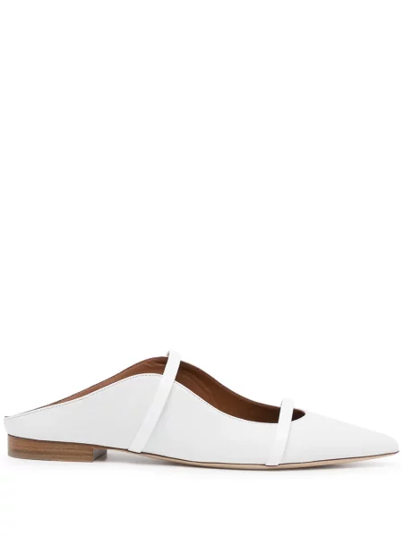 Papuci tip mules Malone Souliers alb