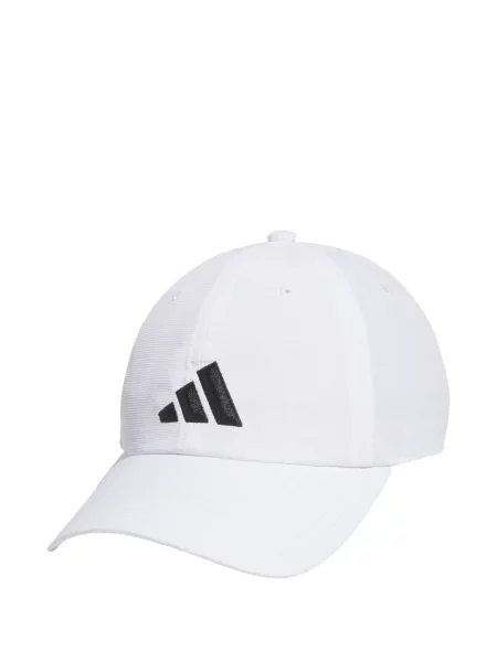 Tricou polo Adidas cu dungi alergare cu bretele alb