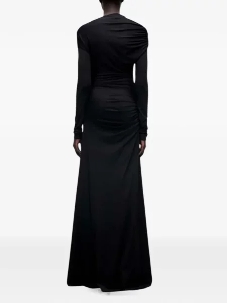 Lung rochie maxi Victoria Beckham cu volane negru