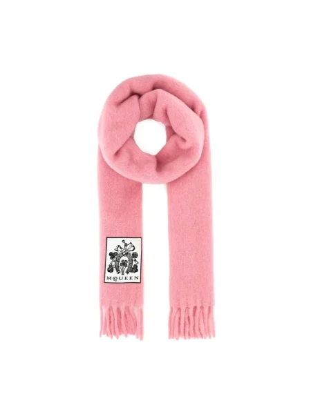 Szal Alexander Mcqueen z logo różowa