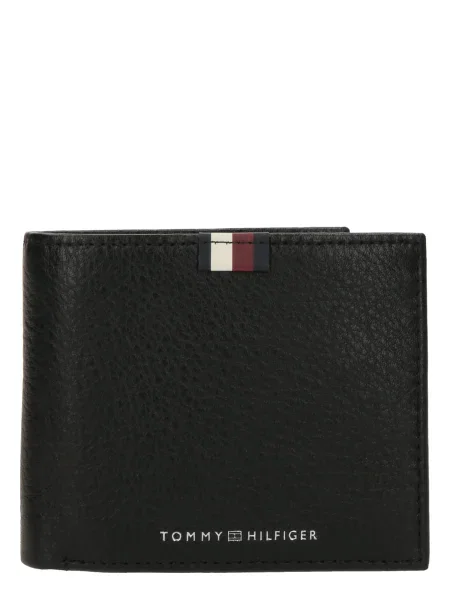 TOMMY HILFIGER Portofel TH PREM LEA' negru