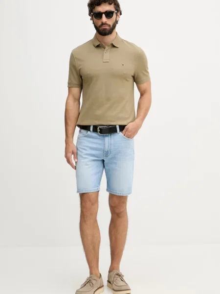 Tommy Hilfiger polo tričko pánske s elastanom zelená