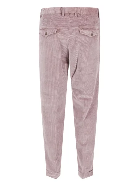 Pantaloni Myths de catifea cord plisate roz