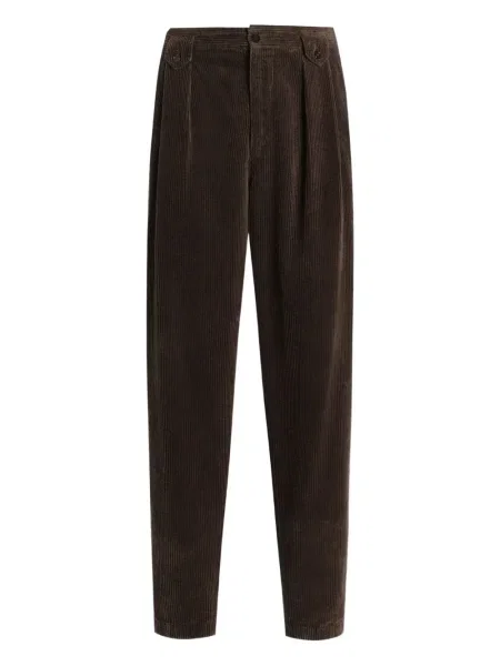 Pantaloni Dolce & Gabbana de catifea cord plisate maro