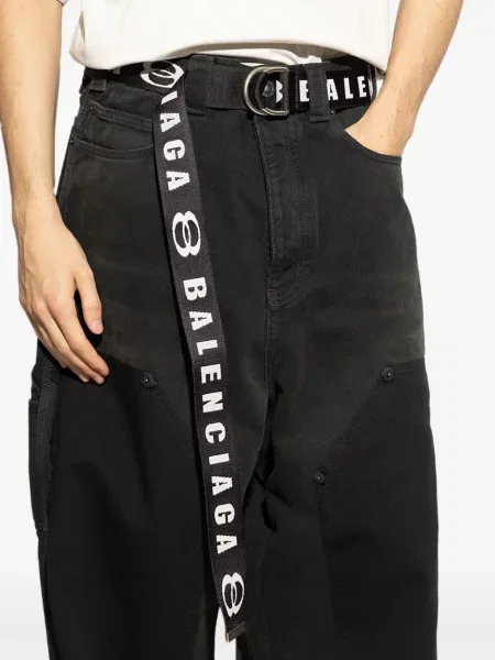 Curea Balenciaga cu autograf negru