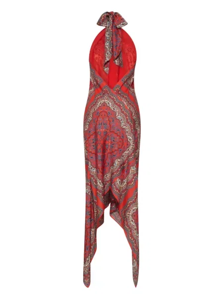 Rochie Cara Cara cu model paisley de costum roșu