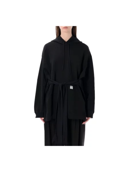 Bluza z kapturem Mm6 Maison Margiela z kapturem czarna