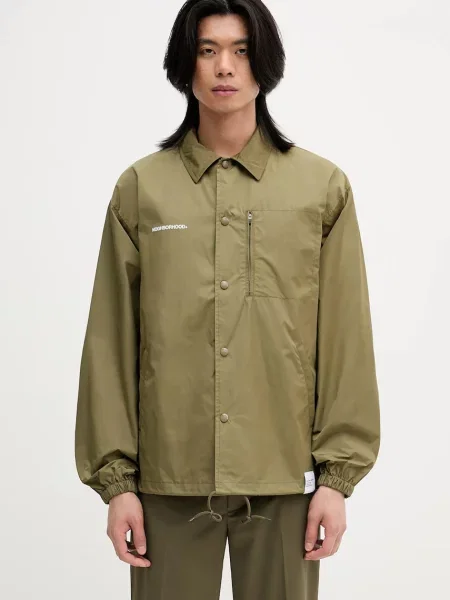 NEIGHBORHOOD geacă WINDBREAKER de tranziție oversize verde