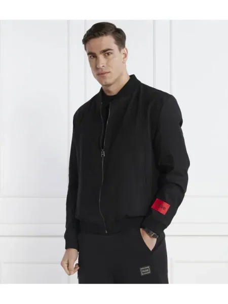 HUGO Gyapjú bomber dzseki fekete