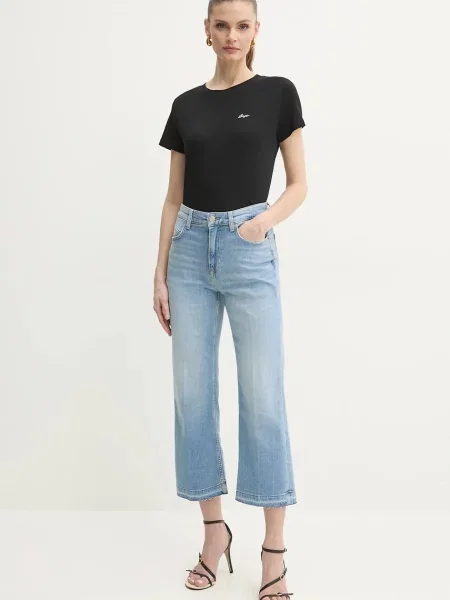 BOSS Orange jeansy high waist niebieskie