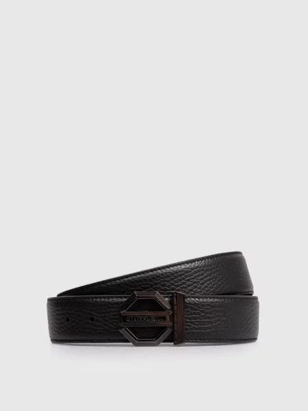 Кожаный ремень Stefano Ricci с ремешками черный