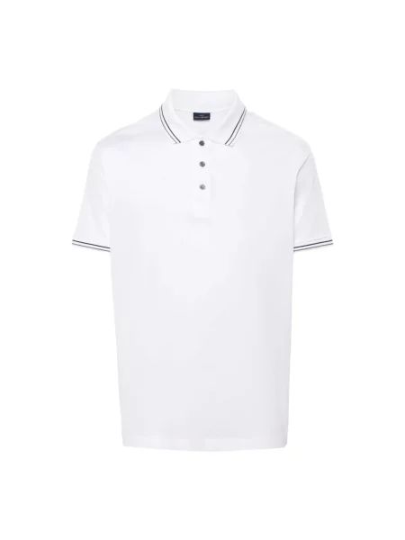 Koszulka polo Paul & Shark w paski z paskiem biała