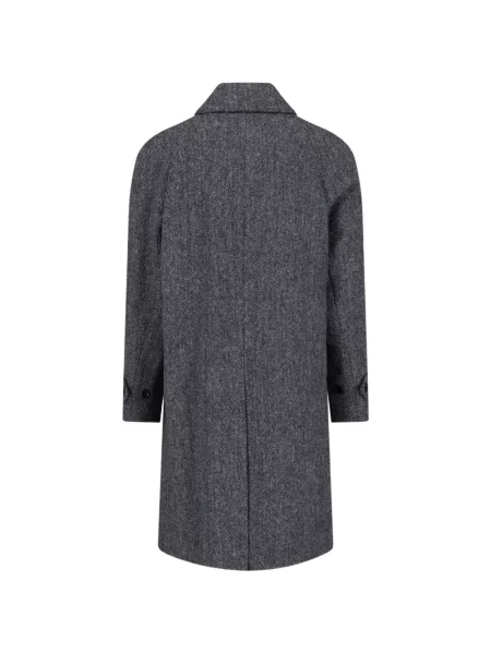 Palton Lardini de lână cu model herringbone gri