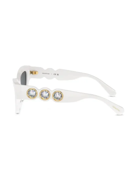 Saulės akiniai Swarovski Eyewear su kristalais balta