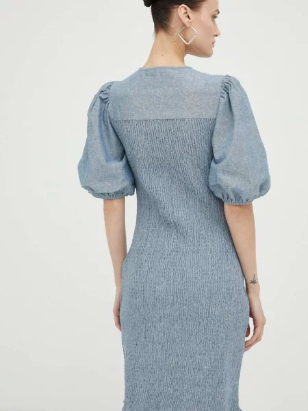 Résumé rochie din in mini mulata albastru