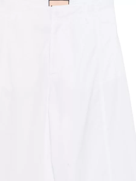 Pantaloni Plan C din poplin alb