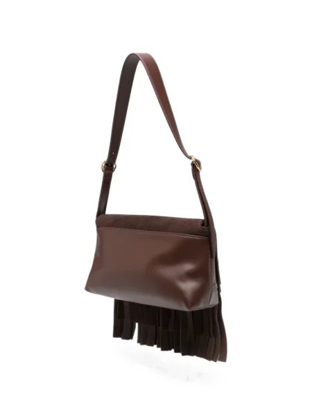 Τσάντα Love Moschino με κρόσσια καφέ