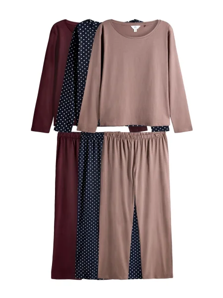 The Set Pyžamo pudrová / bordó / černá bílá