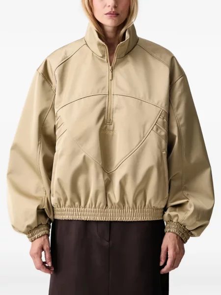 Decupat geacă Adidas cu glugă cu model piele de șarpe alb