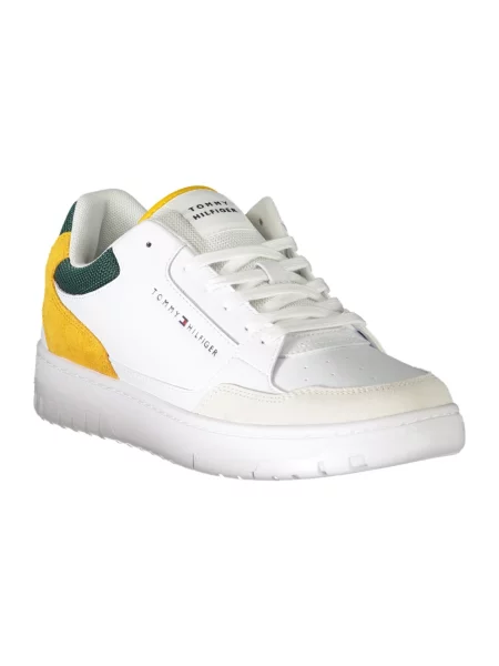Lniane wielobarwność trampki Tommy Hilfiger sznurowane białe