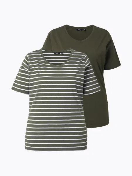 Ulla Popken Tricou kaki alb