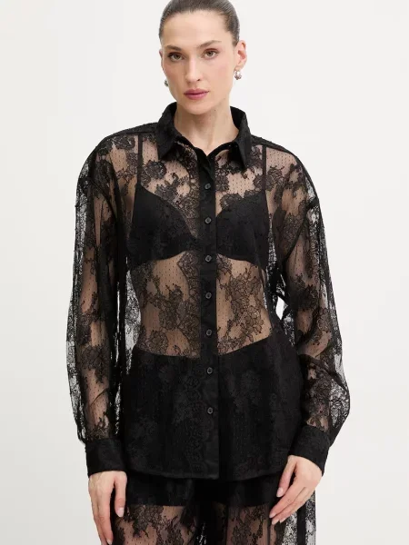 Bardot cămașă negru