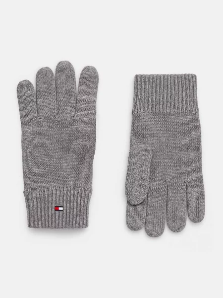 Tommy Hilfiger rukavice s příměsí kašmíru šedé